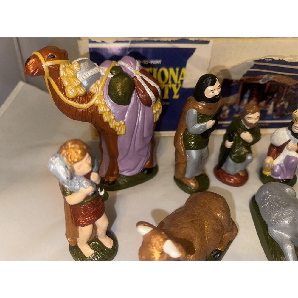 Nativity Set Hand Painted Ceramic 13 Pieces‎ Vintage - Picture 6 of 7